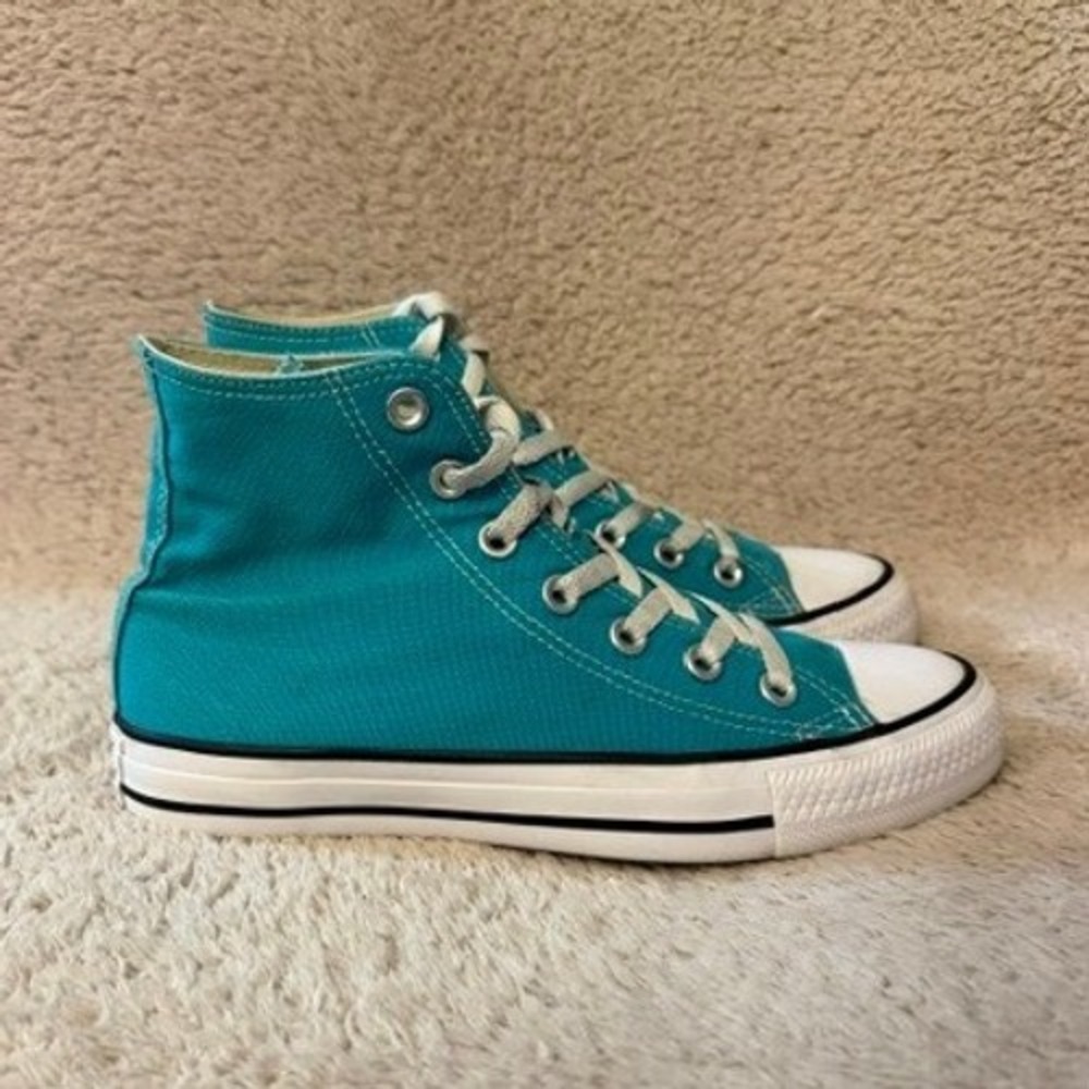 Converse Chuck Taylor All Star Womens 7 High Top Teal Turquoise Sneakers 144801F